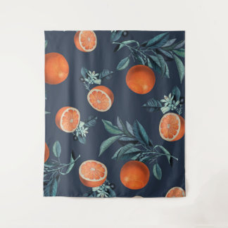 Muster Lemon und Leaf VI Wandteppich