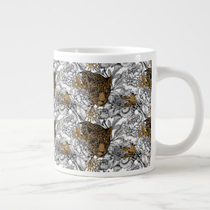 Muster Leopard & Peonies Jumbo-Tasse