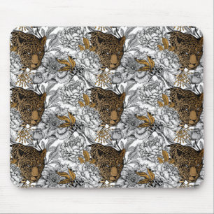 Muster Leopard & Peonies Mousepad