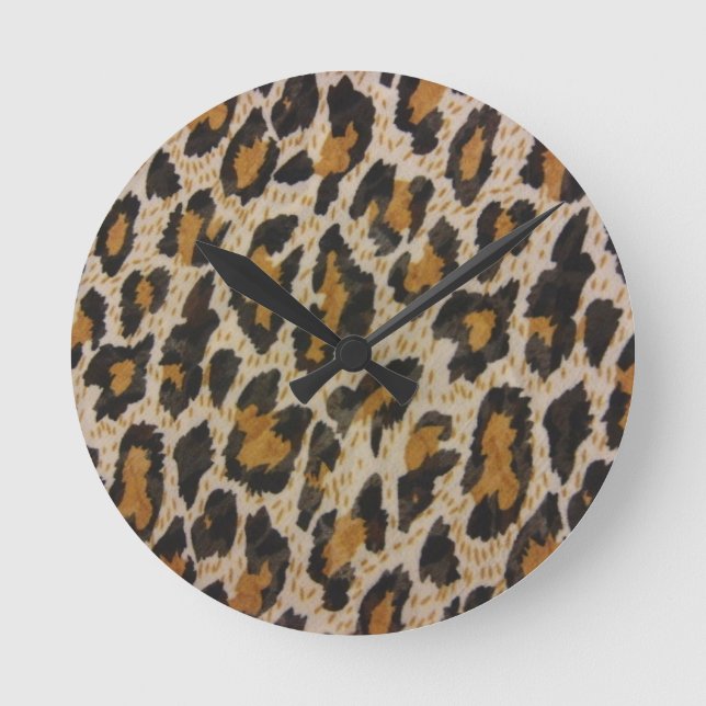 Muster — Leopard Runde Wanduhr (Vorderseite)