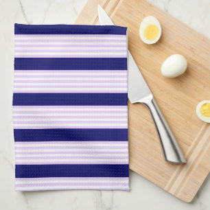Muster Lilac und weiße Streifen mit marineblau Geschirrtuch