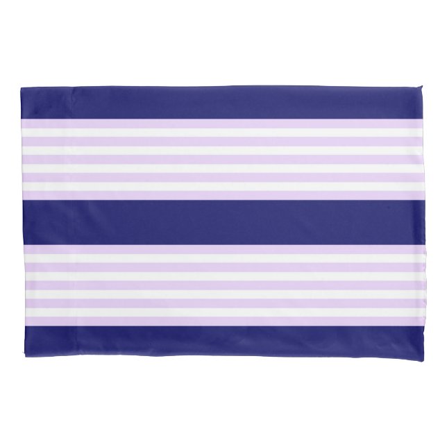 Muster Lilac und weiße Streifen mit marineblau Kissenbezug (Vorderseite)