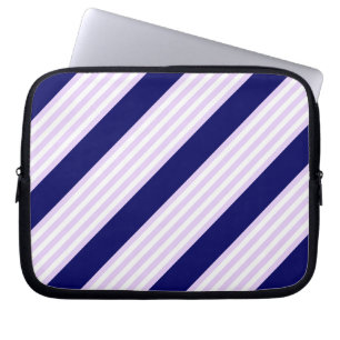 Muster Lilac und weiße Streifen mit marineblau Laptopschutzhülle