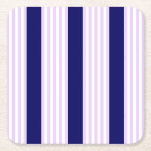 Muster Lilac und weiße Streifen mit marineblau Rechteckiger Pappuntersetzer