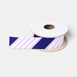 Muster Lilac und weiße Streifen mit marineblau Satinband