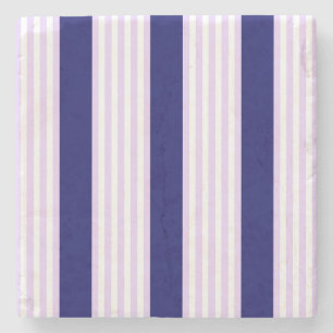 Muster Lilac und weiße Streifen mit marineblau Steinuntersetzer