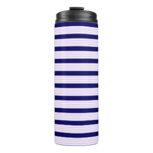 Muster Lilac und weiße Streifen mit marineblau Thermosbecher