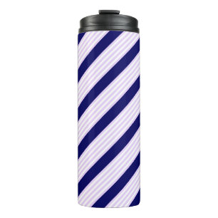 Muster Lilac und weiße Streifen mit marineblau Thermosbecher