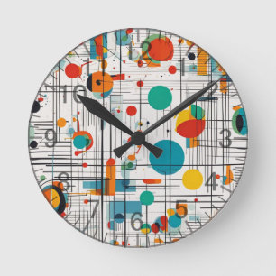 Muster, Linien, Formen Runde Wanduhr