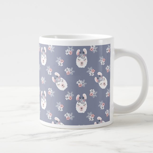 Muster Llamas & Blume Jumbo-Tasse (Rechts)