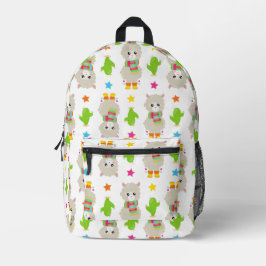 Muster Llamas, Niedlich Llamas, Alpacas, Kakteen Bedruckter Rucksack