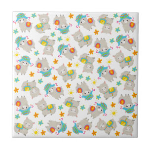 Muster Llamas, Niedliche Llamas, Alpacas, Blume Fliese