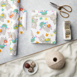 Muster Llamas, Niedliche Llamas, Alpacas, Blume Geschenkpapier