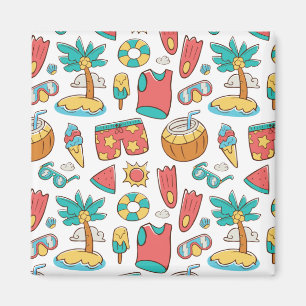 Muster lustiger Sommerurlaub Magnet