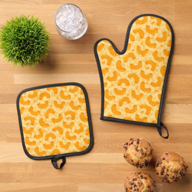 Muster Macaroni und Käse Ofenhandschuh & Topflappen-Set (Oben Unten)
