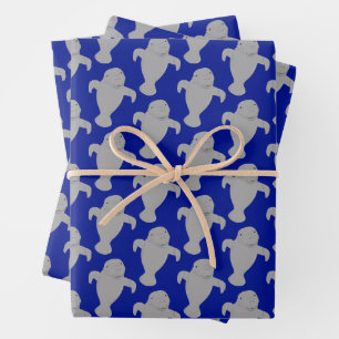 Muster Manatee Animal Geschenkpapier Set