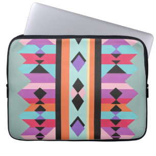 Muster-Mischung für Retro Geometric Laptopschutzhülle