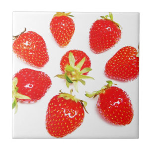 Muster mit 8 Erdbeeren Fliese