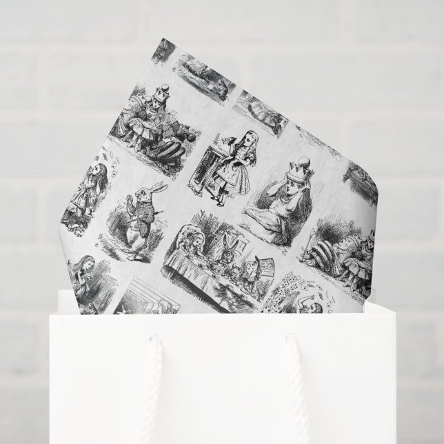 Muster mit Alice's Adventures in Wonderland Seidenpapier (Geschenktüte)