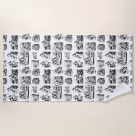 Muster mit Alice's Adventures in Wonderland Strandtuch