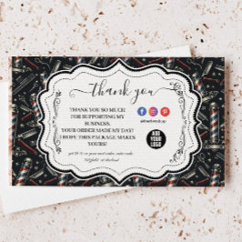 Muster mit alten Barbierwerkzeugen Dankeskarte