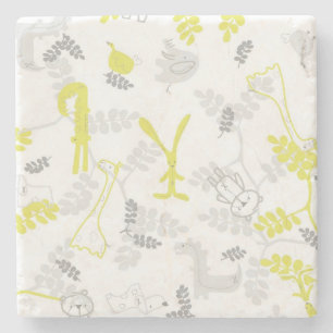 Muster mit Baby-Tieren 2 Steinuntersetzer