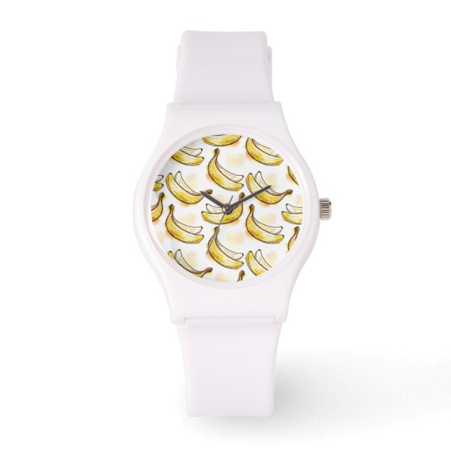 Muster mit Banane Armbanduhr (Vorderseite)