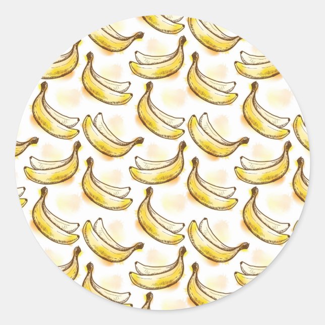 Muster mit Banane Runder Aufkleber (Vorderseite)