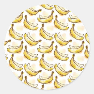 Muster mit Banane Runder Aufkleber