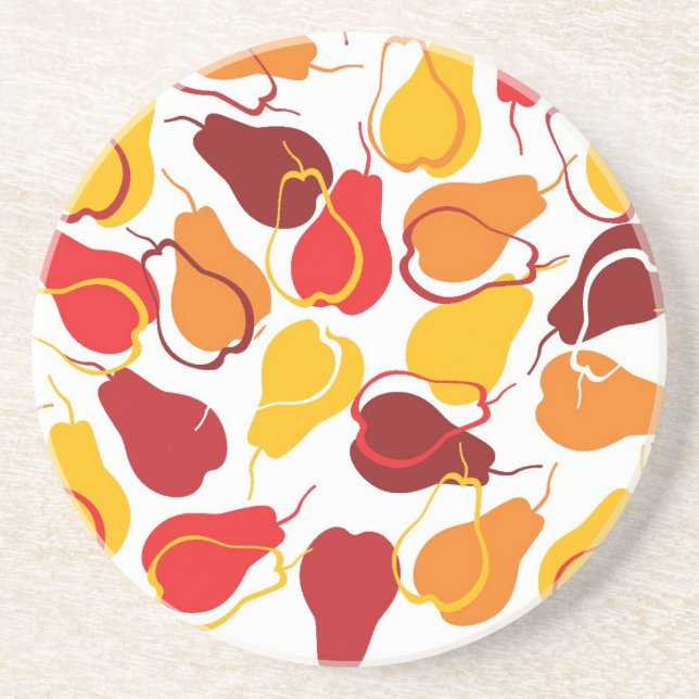 Muster mit Birnen Getränkeuntersetzer (Vorne)