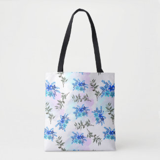 Muster mit blauem Blumenstrauß aus Blume und Blätt Tasche