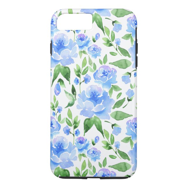 Muster mit blauen Blume Case-Mate iPhone Hülle (Rückseite)