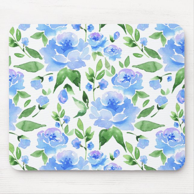 Muster mit blauen Blume Mousepad (Vorne)