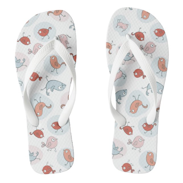 Muster mit Cartoon-Vögeln Flip Flops (Fußbett)