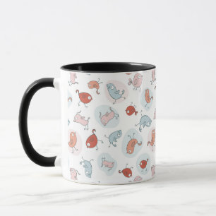 Muster mit Cartoon-Vögeln Tasse