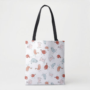 Muster mit Cartoonvögeln Tasche