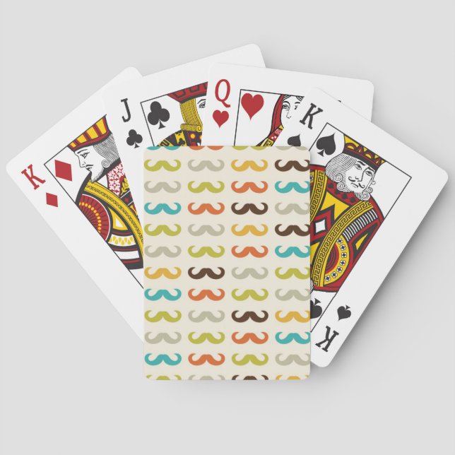 Muster mit dem Schnurrbart Spielkarten (Rückseite)