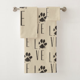 Muster mit einem Paw-Druck, der Liebe Zauber Badhandtuch Set
