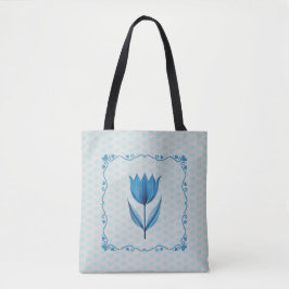 Muster mit einer blauen Tulpe Tasche
