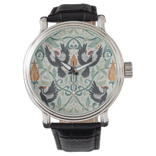 Muster mit Elfenbeinspecht Armbanduhr