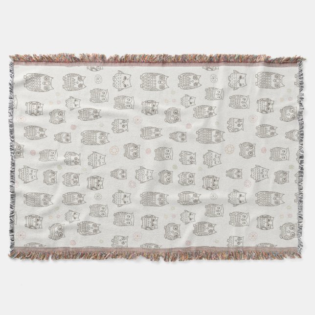 Muster mit Eulen Decke (Vorderseite)