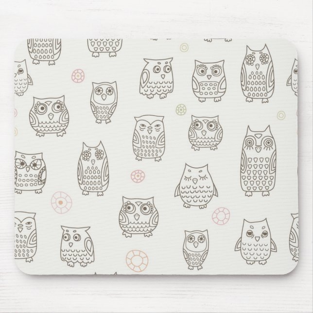 Muster mit Eulen Mousepad (Vorne)