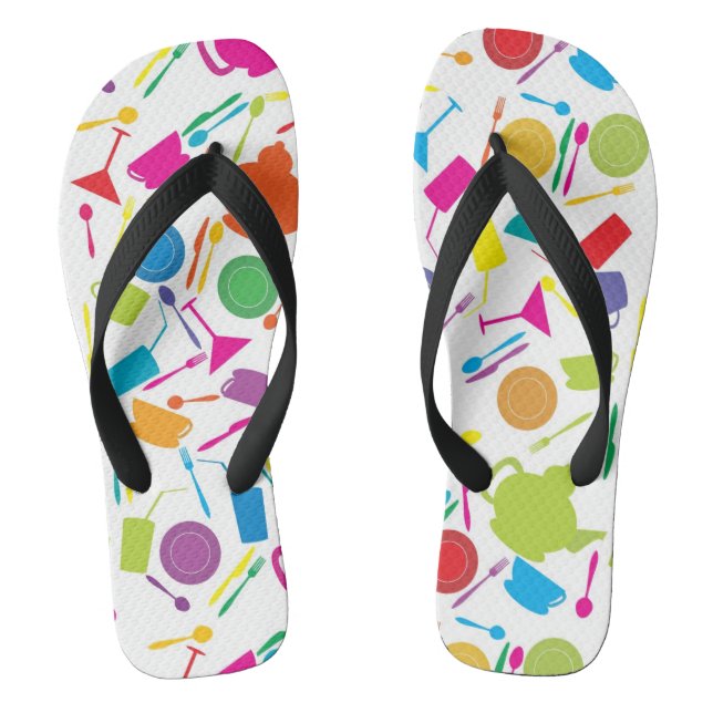 Muster mit farbigem Küchen-Material Flip Flops (Fußbett)