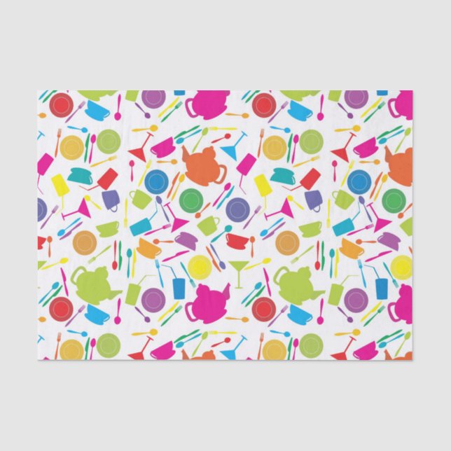 Muster mit farbigem Küchen-Material Seidenpapier (Vorderseite)