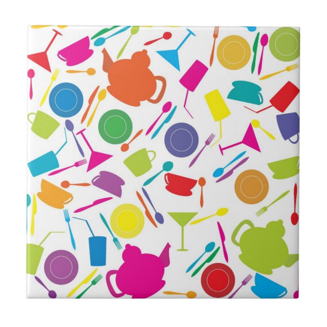 Muster mit farbigem Küchentuch Fliese (Vorderseite)