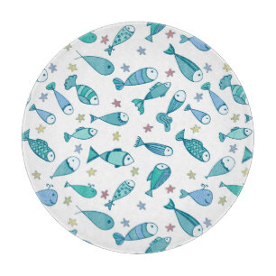 Muster mit Fisch und Starfish Schneidebrett