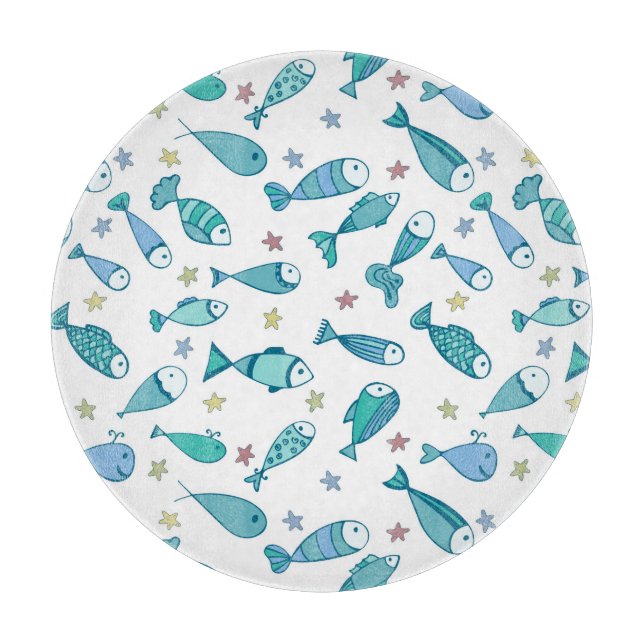 Muster mit Fisch und Starfish Schneidebrett (Vorderseite)