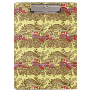 Muster mit Fisch und Welle Klemmbrett