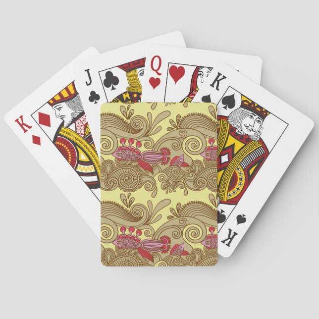 Muster mit Fisch und Welle Spielkarten (Rückseite)