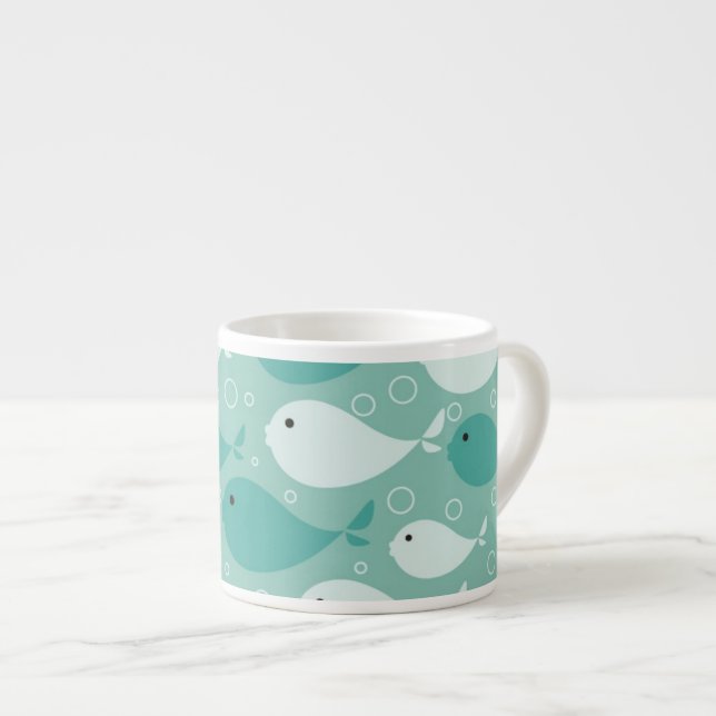 Muster mit Fischen Espressotasse (Vorderseite Rechts)